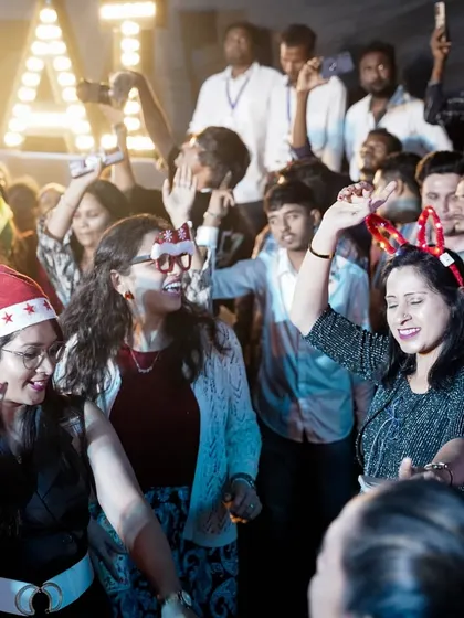 The smiles on their faces say it all. A shot of the happy crowd dancing at the Bandra Wonderland Christmas event.
