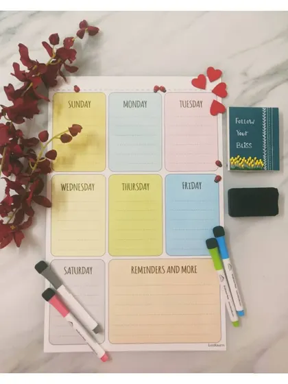 Planning your meals for the week is a great organizing habit. It saves time, reduces food waste, and answers the daily question of "what's for dinner?".