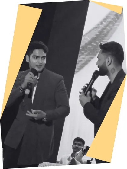 Sharing the stage with another artist at a club event. I enjoy collaborating and creating a dynamic show for the audience.