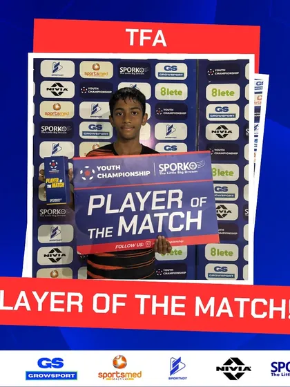 A well-deserved Player of the Match award for one of our U15 players.