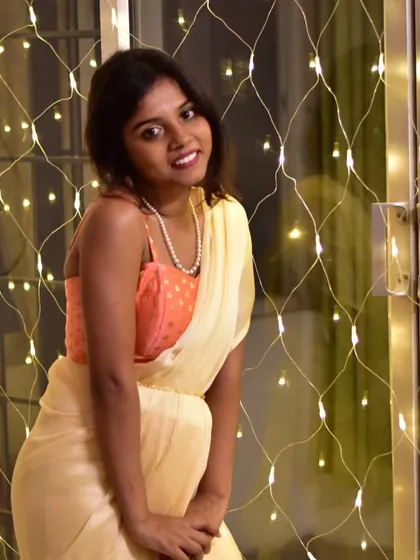 A full-length view of my Diwali outfit.