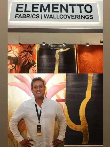 Celebrating a successful Day 1 at the Ajio Luxe Weekend. Our booth, with its dramatic wallpaper displays, was a beacon of design and elegance.
