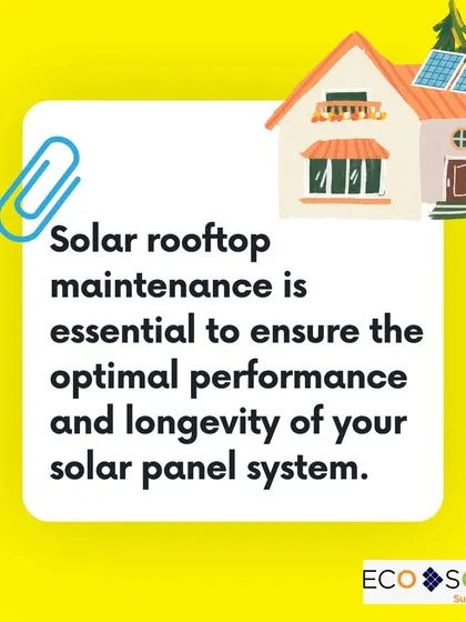 Solar rooftop maintenance is essential for optimal performance. This graphic explains key tasks like regular cleaning, visual inspections, and performance monitoring that keep your solar panel system running efficiently for its entire lifespan.