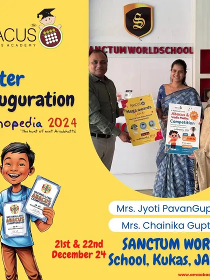 Working with the leadership at Sanctum World School, Mrs. Jyoti PavanGupta and Mrs. Chainika Gupta, for our Mathopedia poster inauguration. These relationships are the backbone of our business.