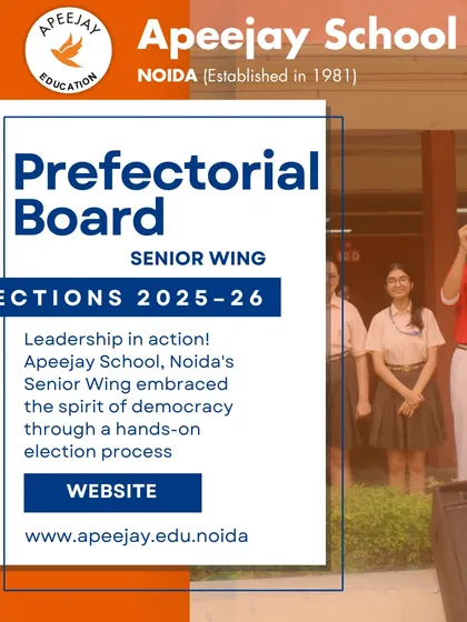 Our Senior Wing's Prefectorial Board elections are a hands-on lesson in democracy. This image captures the spirit of the event, where students actively participate in every stage, from campaigning to casting their votes, embracing leadership in action.
