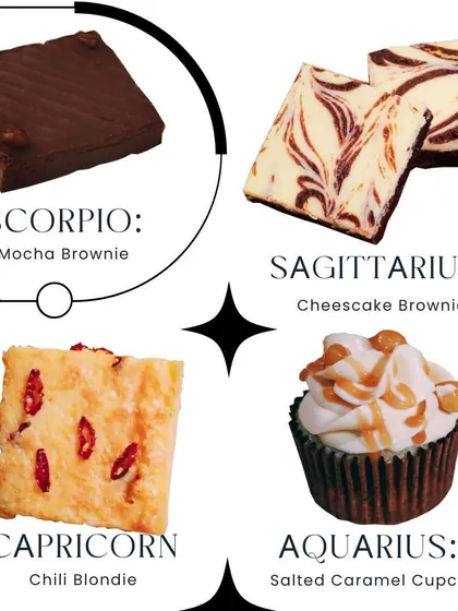 The final part of our zodiac dessert forecast. Is your sign a fiery Chili Blondie or an intense Mocha Brownie?