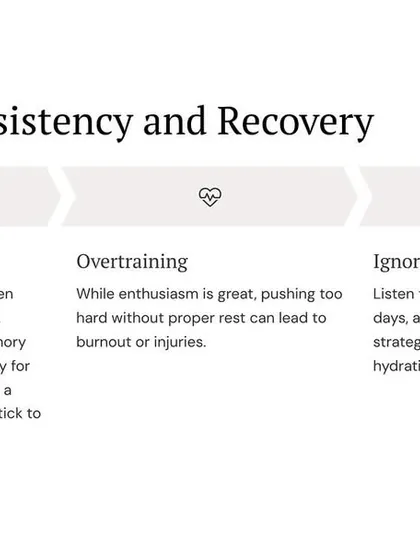 Lack of consistency, overtraining, and ignoring recovery are three paths to failure. Building muscle memory and mental sharpness requires a consistent schedule and listening to your body.