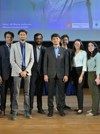 The team of student delegates who participated in the French MUN. We are proud of their dedication and the high level of debate they brought to the conference.
