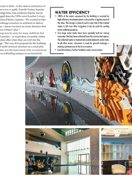 A feature on the water efficiency of the Jaquar HQ. The building recycles 100% of its water, a key part of our commitment to creating net-zero, sustainable projects.