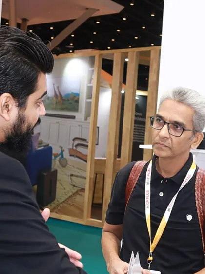 Our team engaging in a conversation at the Smart Home Expo. These events are crucial for sparking new partnerships and introducing our decades of expertise to a future-ready audience.