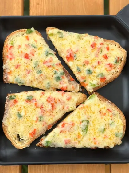 Who can resist a classic Chilli Cheese Toast? It's the perfect savory snack to enjoy while your dog plays.