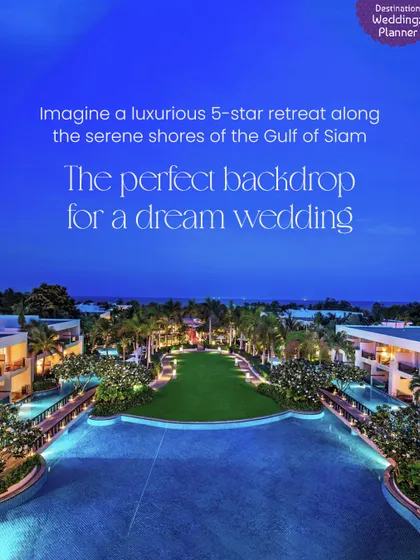Imagine a luxurious 5-star retreat along the serene shores of the Gulf of Siam. This is the perfect backdrop for a dream wedding in Thailand.
