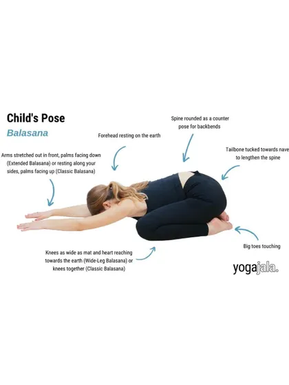 The Child's Pose (Balasana). This is a restorative pose that gently stretches the back and hips, perfect for a quick break between clients.