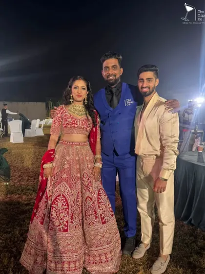 Our mixologist Prathamesh with a happy bride and groom. We love capturing these moments and being a memorable part of our clients' biggest celebrations.