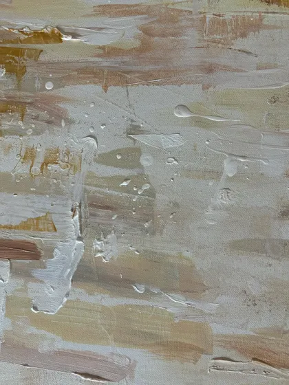 A close-up on the textural details of an abstract painting before the gold leaf is added. I use different tools to create layers and movement in the paint.
