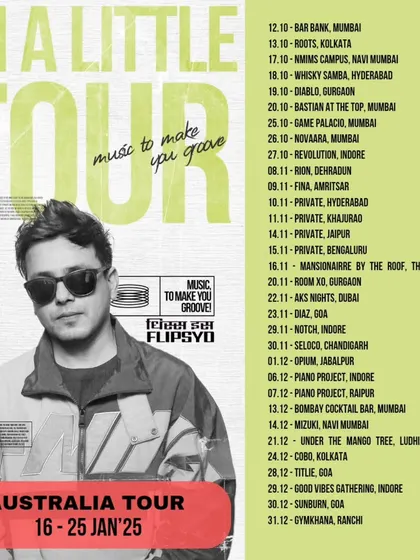 The official poster for my "On A Little Tour," covering cities across India and announcing my upcoming Australia tour. The journey continues.
