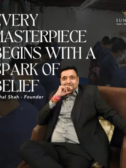 Our founder, Vishal Shah, built Sunbera on a belief in quality and partnership. This image represents our core philosophy: every masterpiece begins with a spark of belief, and we are here to help you grow your business with jewellery that shines.