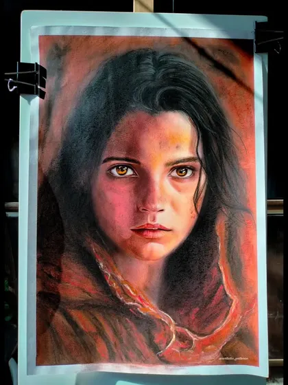 The final soft pastel artwork on my easel. The messy but rewarding process was completely worth it for this result.