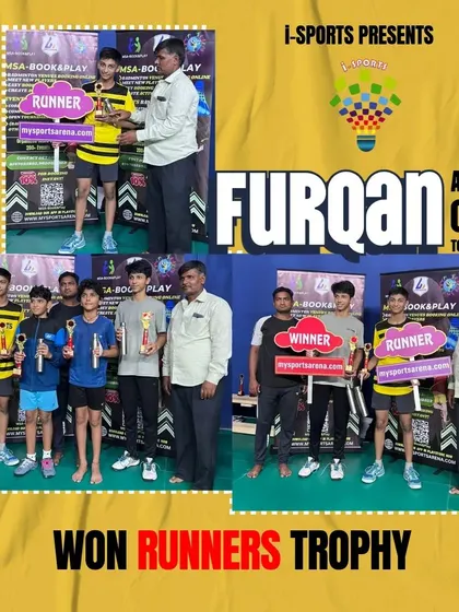 Furqan stands proud on the runner's up podium at the MSA Club Open Tournament, showcasing his power and pride.