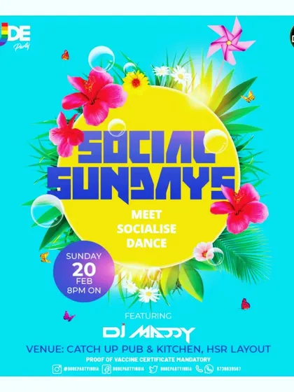 A bright and sunny 'Social Sundays' event at Catch Up, HSR. Perfect for a Sunday evening party.