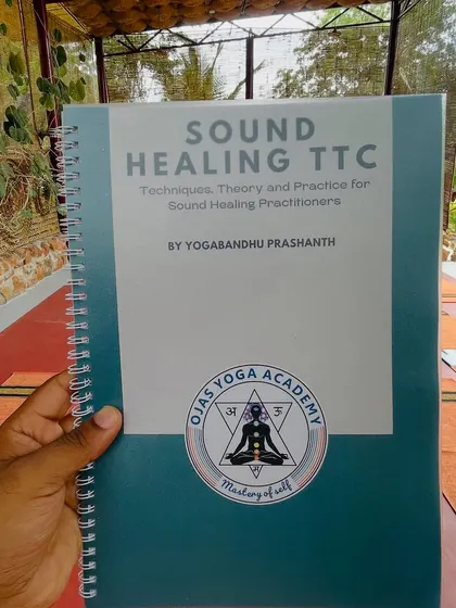 Every student receives our comprehensive Sound Healing TTC manual. It is a guide filled with techniques, theory, and practical knowledge for sound healing practitioners.