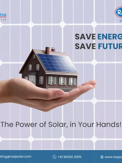 The power of solar is in your hands. This image of a hand holding a solar-powered home represents the control and independence you gain when you choose to save energy and save the future.