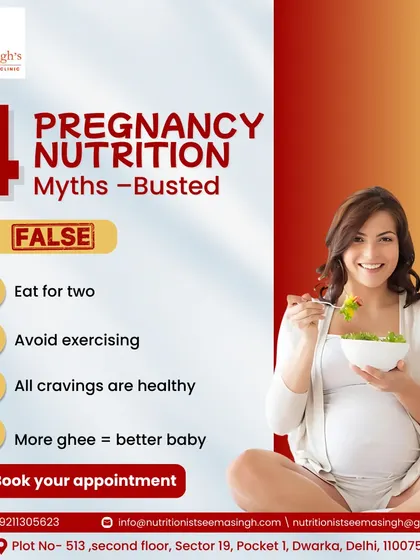 There are so many myths around pregnancy nutrition. No, you don't need to "eat for two," and you should not avoid exercise. I help expecting mothers navigate this special time with science-backed facts for a healthy pregnancy for both mom and baby.