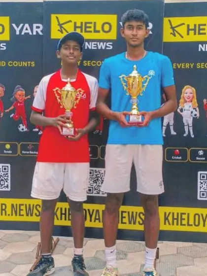Arunava as the Doubles Runner-up at the NS Under 18 in Hyderabad.