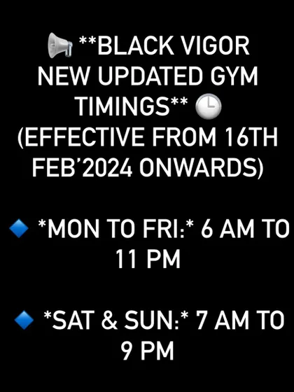 Here are our new updated gym timings, effective from February 16th. We've extended our hours to better fit your schedule, so you have more flexibility to get your workout in.