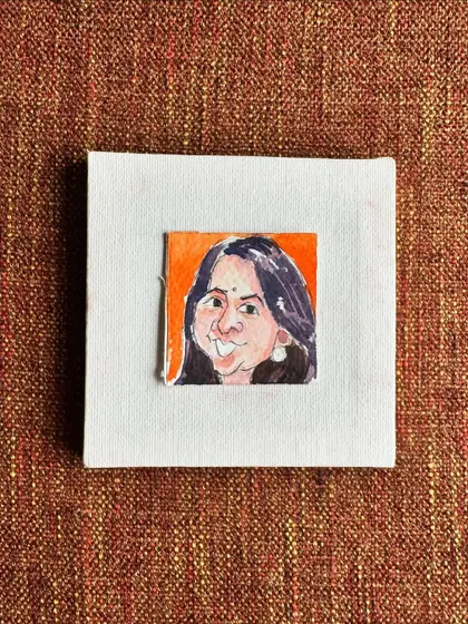 Another view of my tiny Sneha portrait.