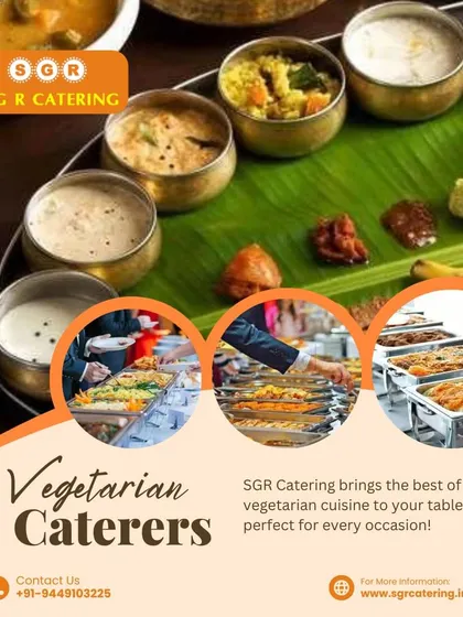 We bring the best of vegetarian cuisine to your table, perfect for every occasion. This collage shows our traditional thalis and modern buffet setups, highlighting our versatility.