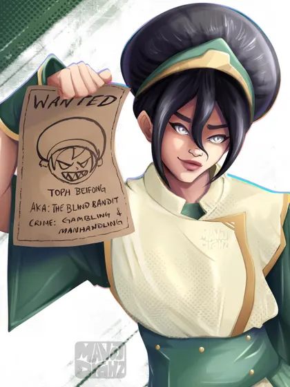 Another look at the Toph illustration, focusing on her expression. I wanted to capture that perfect mix of mischief and power that makes her such a great character in Avatar.