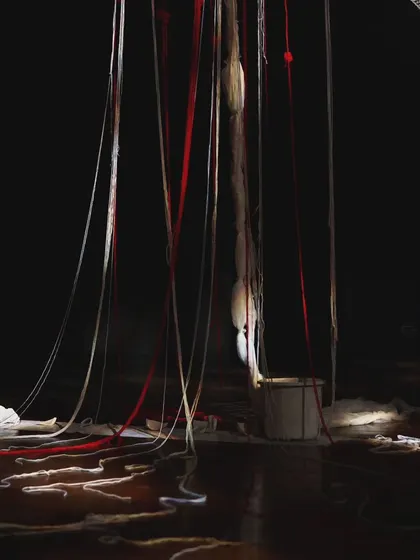This was part of the stage setup for 'MEDEA'. My job was to create a soundscape that felt as tangled and tense as these threads. Sound isn't just background noise; it's a physical presence in the room.
