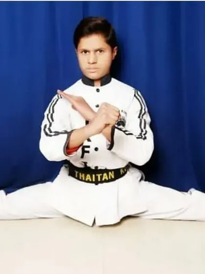 Flexibility is power. Little Master Zainul shows perfect control and discipline with a full split. A true warrior is flexible in mind and body.