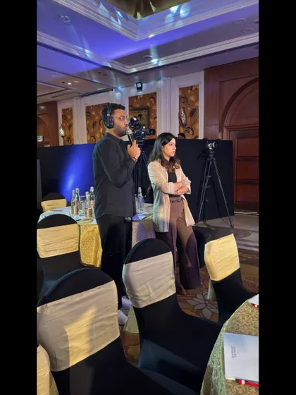 Our show callers observing the room from the FOH position during the Samsung Solve for Tomorrow event. This vantage point allows us to manage the overall audience experience.