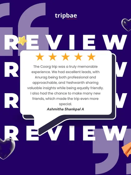 A 5-star review from a traveler who had a memorable Coorg trip, praising our excellent and friendly trip leads.