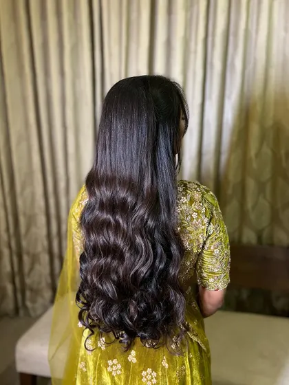 The final result of the soft wave hairstyle. It's a versatile look that can be worn for both casual and formal events.