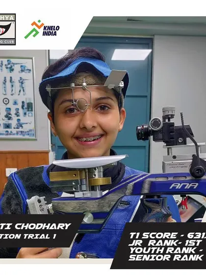 Khyati Chodhary after a stellar performance at Selection Trial 1, where she ranked first in the Junior, Youth, and Senior categories.