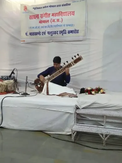 Performing for the Sadhana Sangeet Mahavidyalay in Bhopal.