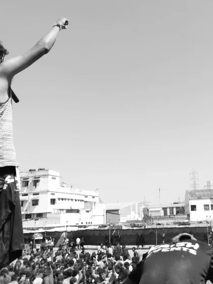 Hyping up the crowd at the Holi Fest back in 2018. Throwing my hands up and feeling the response from the audience is a connection that never gets old.