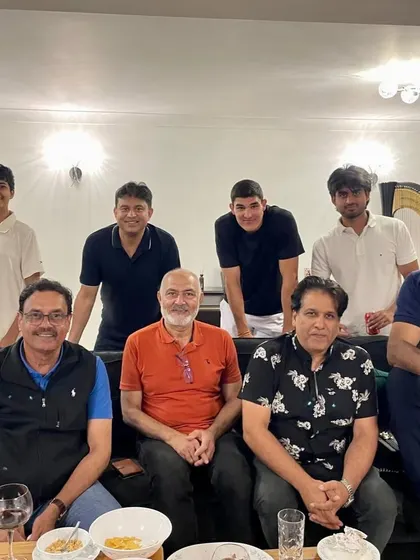 A group photo with friends, families, and some of my academy players. This is what the spirit of cricket is all about, bringing people together.