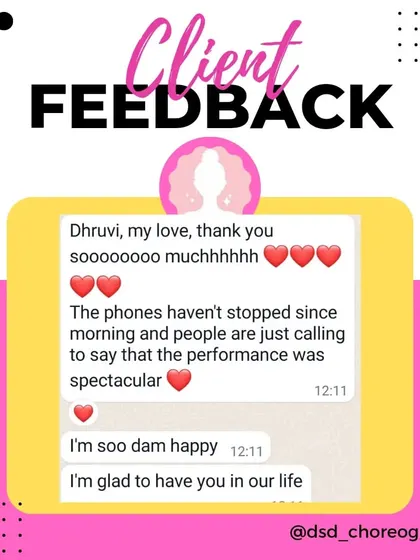 "The phones haven't stopped since morning and people are just calling to say that the performance was spectacular." This is the kind of reaction I aim for with every sangeet I choreograph.