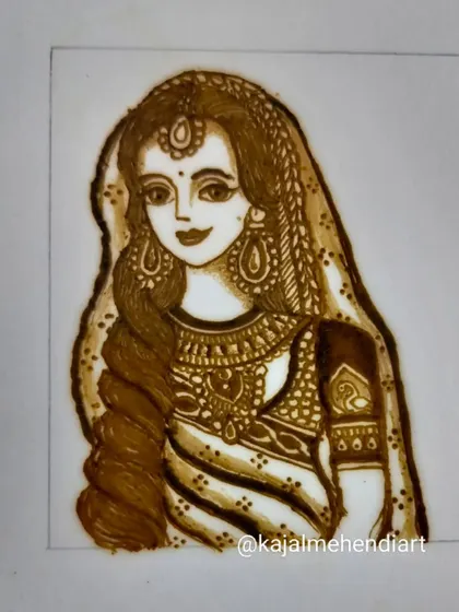 Another look at the bridal figure sketch. Notice the fine details in the jewelry, the braid, and the delicate shading. These are the techniques you will learn to master.