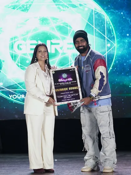 A proud moment, sharing the stage with the talented and humble judge Vaibhav Ghuge at Genre 4.0. His presence inspired us all.