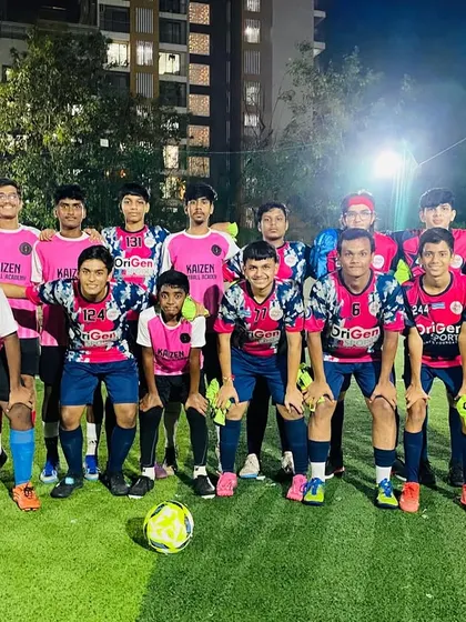Both OriGen and Kaizen FC teams together after a friendly but competitive practice match. We believe in fostering a healthy competitive environment within the Mumbai football community.