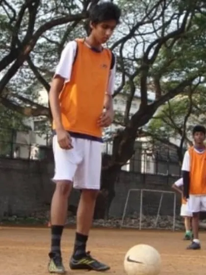 A throwback photo of Nakul Jain as a young player in our academy. It shows the long-term journey of development we offer.