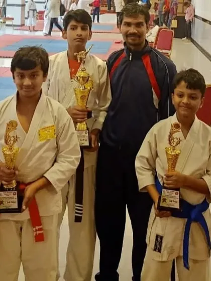 My students with their trophies from the Goju-Ryu National Open Karate Championships.
