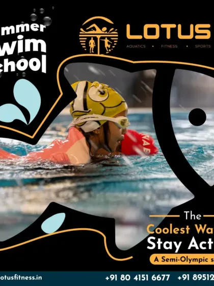 A young swimmer practices her strokes during a summer swim school session. Our camps are the coolest way for kids to stay active, providing a full-body workout in a refreshing and enjoyable setting.