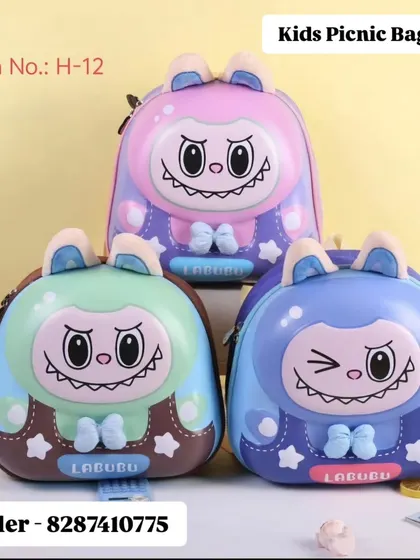 For fans of cute and quirky characters, I have these Labubu hard-shell backpacks. They come in several pastel color combinations to suit any style.
