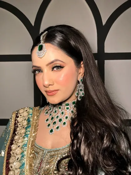Another close-up angle of the Pakistani-inspired look.